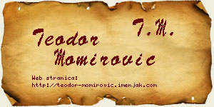 Teodor Momirović vizit kartica